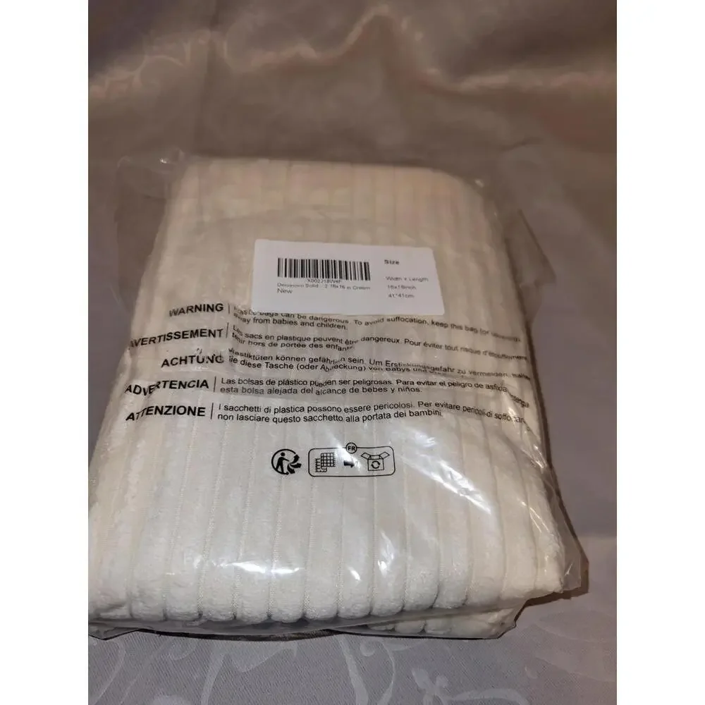 Deconove Throw Pillow Cover - 2 pack, 16x16 Cream Color-NEW/FACTORY SEALED